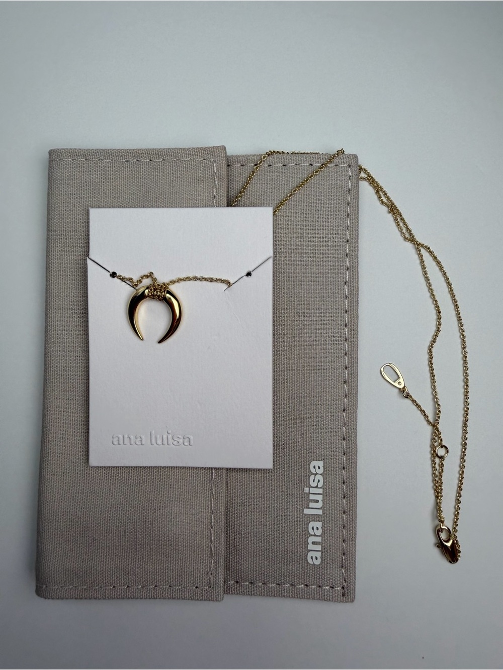 Ana Luisa Gold Horn Crescent Pendant Necklace